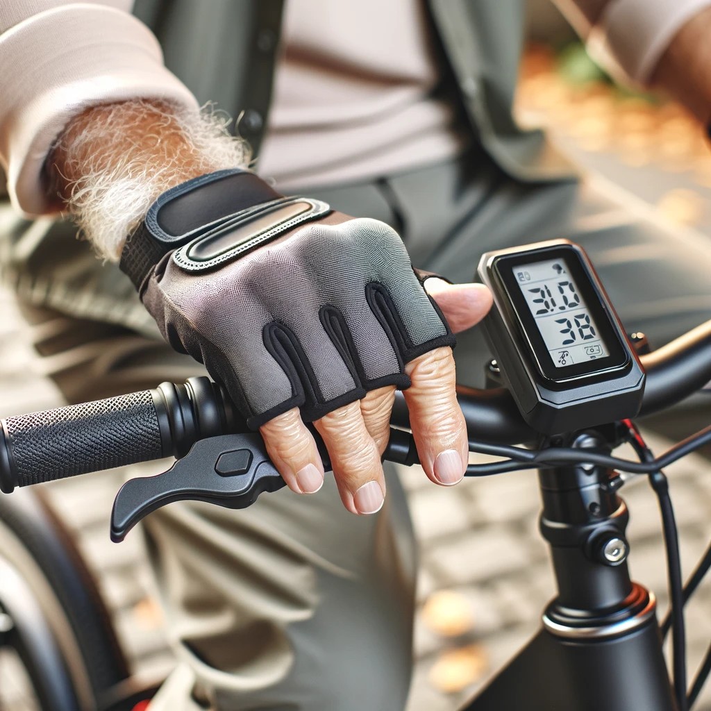 An Elderly Couple Happily Riding E Bikes On A Scenic Forest Trail, Surrounded By Lush Green Trees And A Clear Blue Sky. The Image Should Convey A Sens